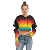BlossomZ Rainbow Heavy Fleece Hoodie With Hollow Out Sleeve
