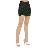 Mary Jane Side Split Skirt With Black Lace Edge