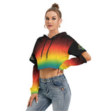 BlossomZ Rainbow Heavy Fleece Hoodie With Hollow Out Sleeve